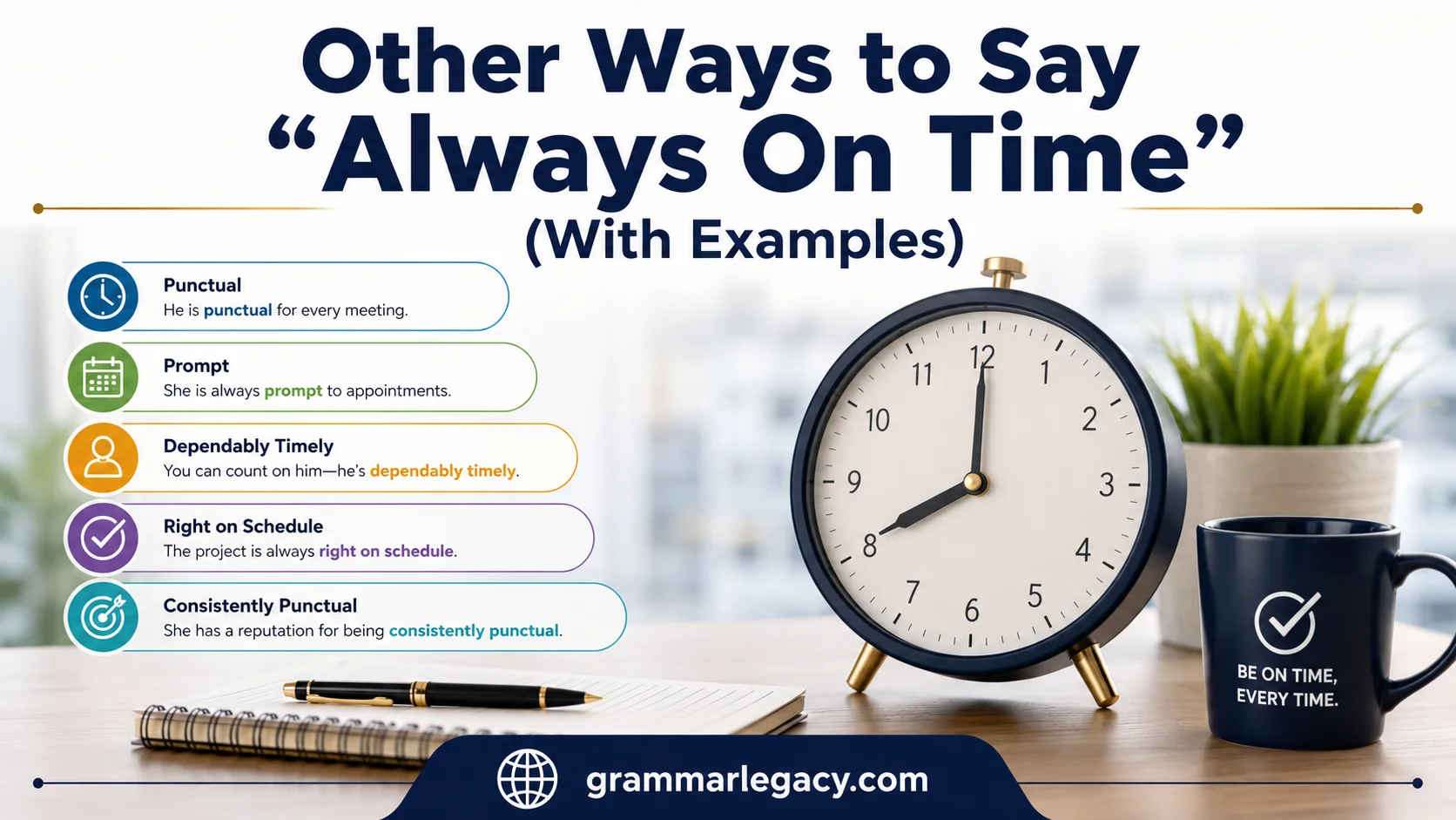 Other Ways to Say “Always On Time” (With Examples)