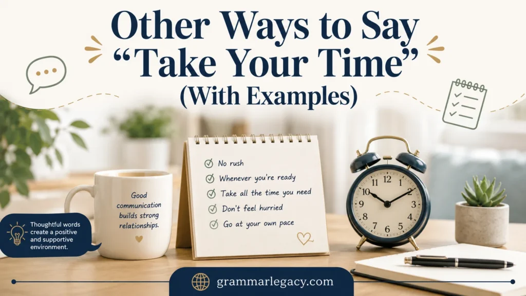 Other Ways to Say “Take Your Time” (With Examples)