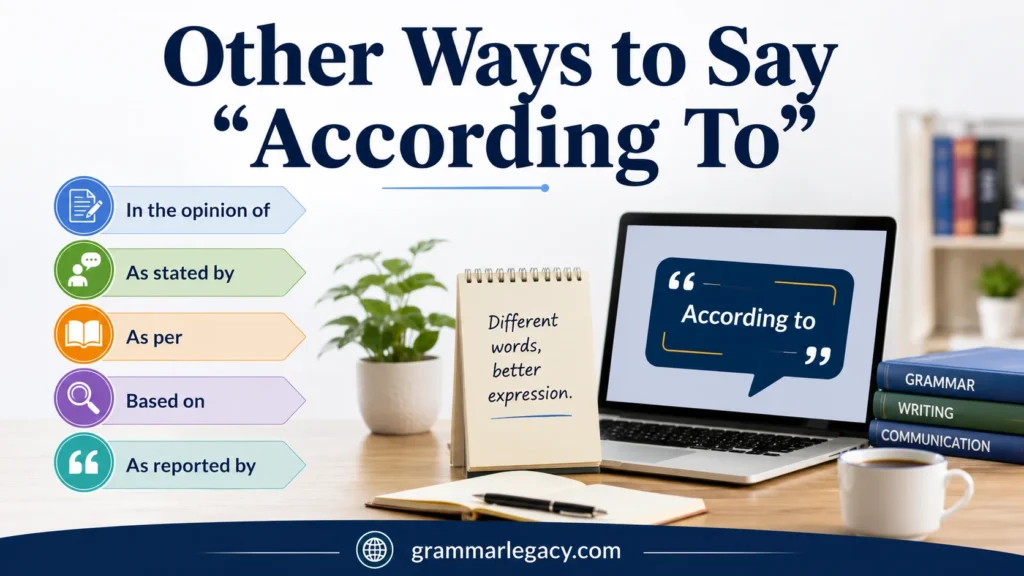 Other Ways to Say “According To”