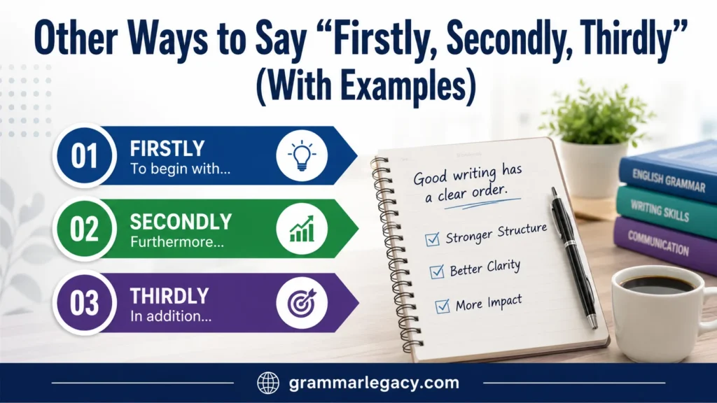 30 Other Ways to Say “Firstly, Secondly, Thirdly” (With Examples)