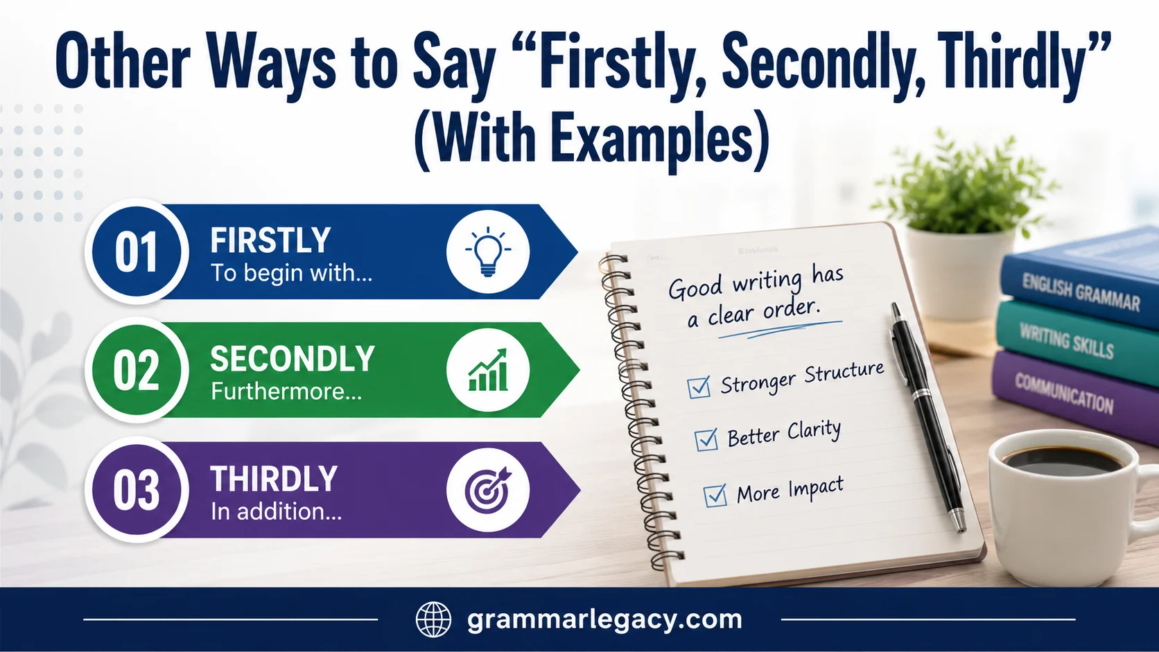 30 Other Ways to Say “Firstly, Secondly, Thirdly” (With Examples)