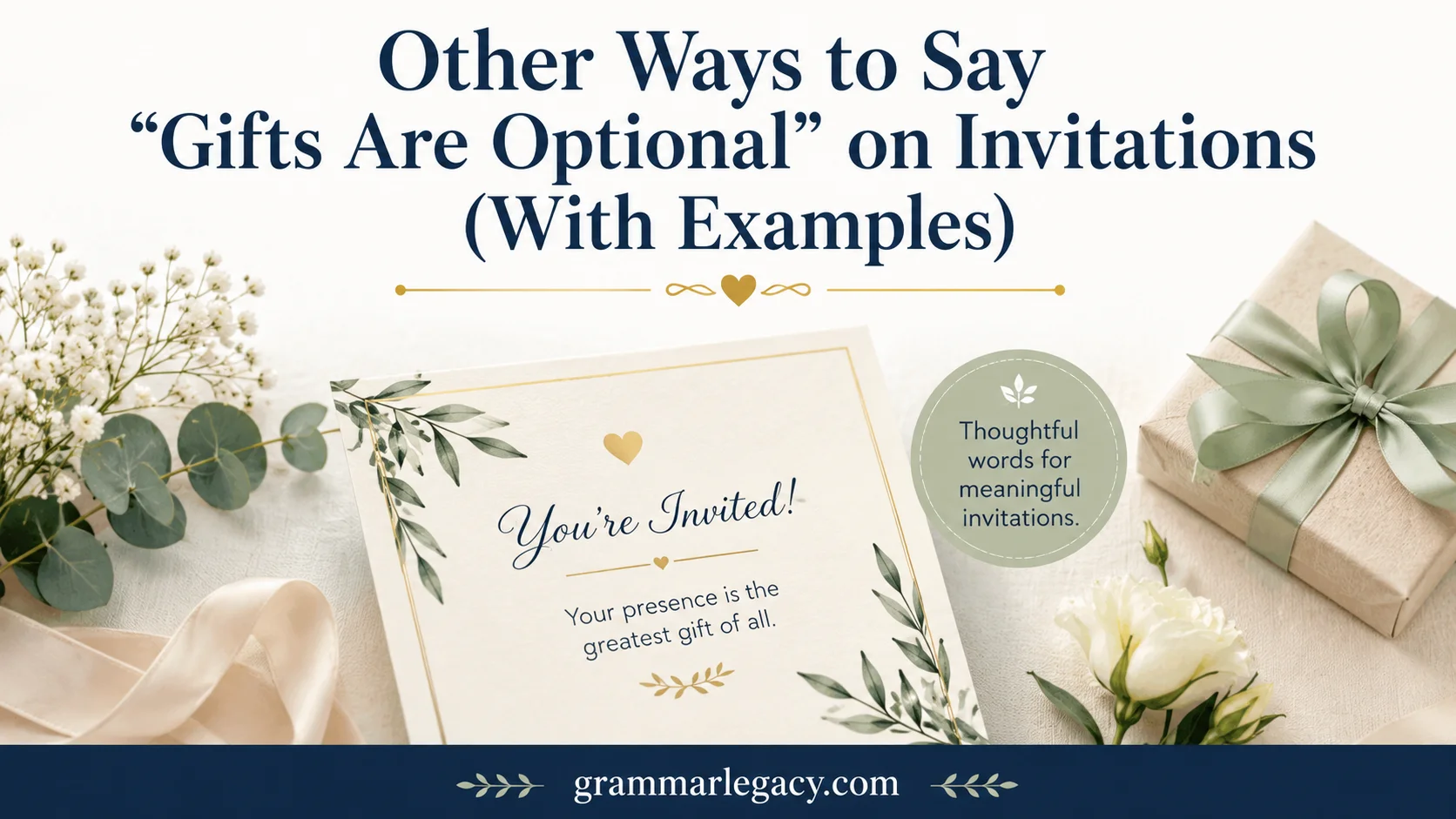 Other Ways to Say “Gifts Are Optional” on Invitations (With Examples)