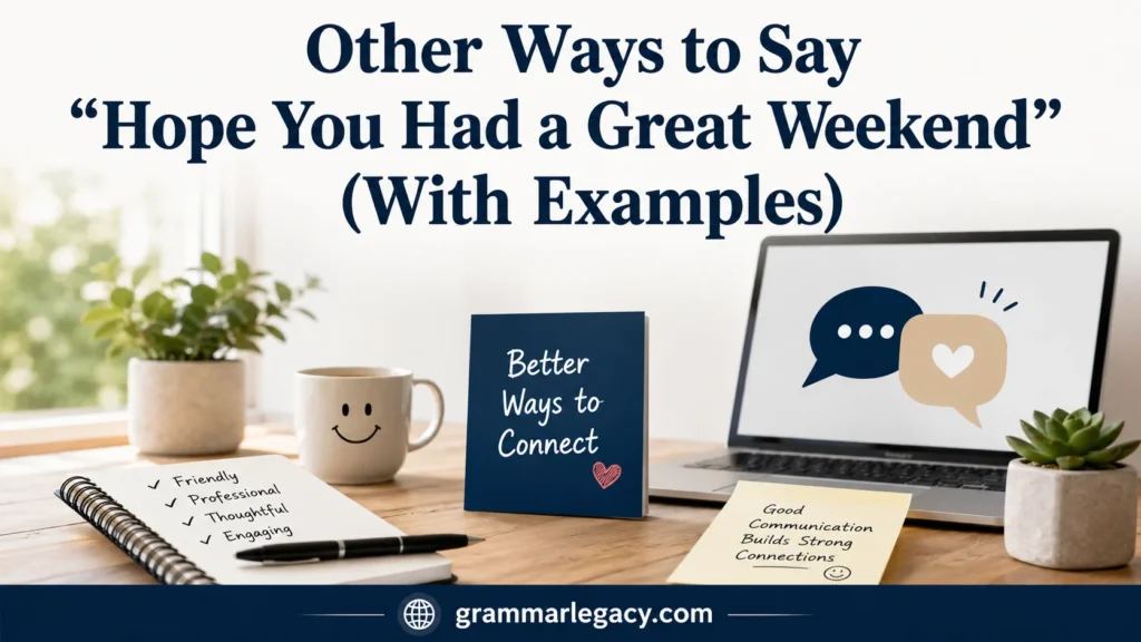 Other Ways to Say “Hope You Had a Great Weekend” (With Examples)