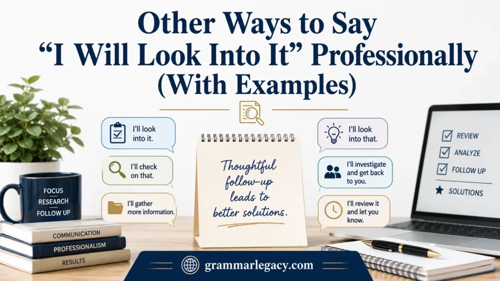 Other Ways to Say “I Will Look Into It” Professionally (With Examples)