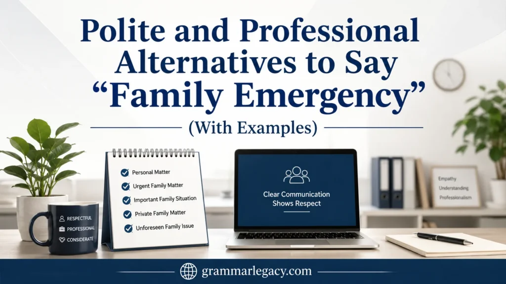 Polite and Professional Alternatives to Say “Family Emergency” (With Examples)