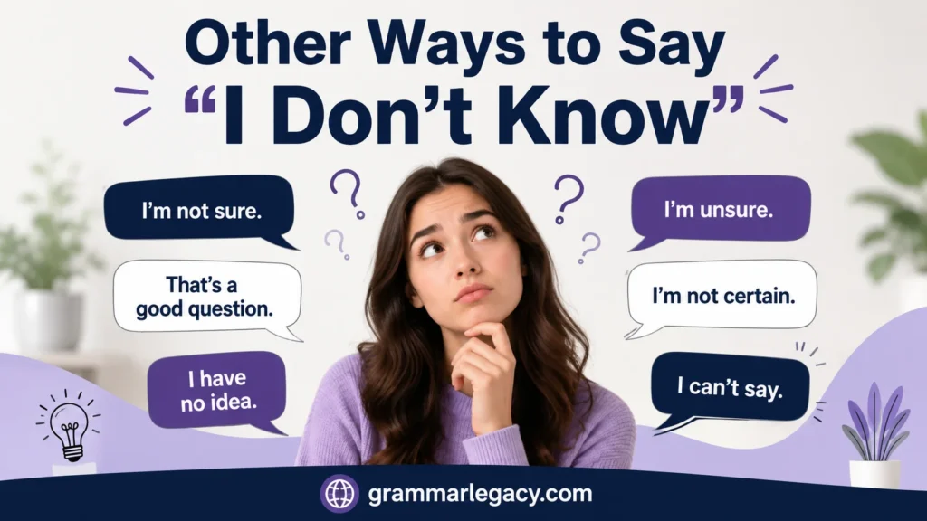 Other Ways to Say “I Don’t Know”