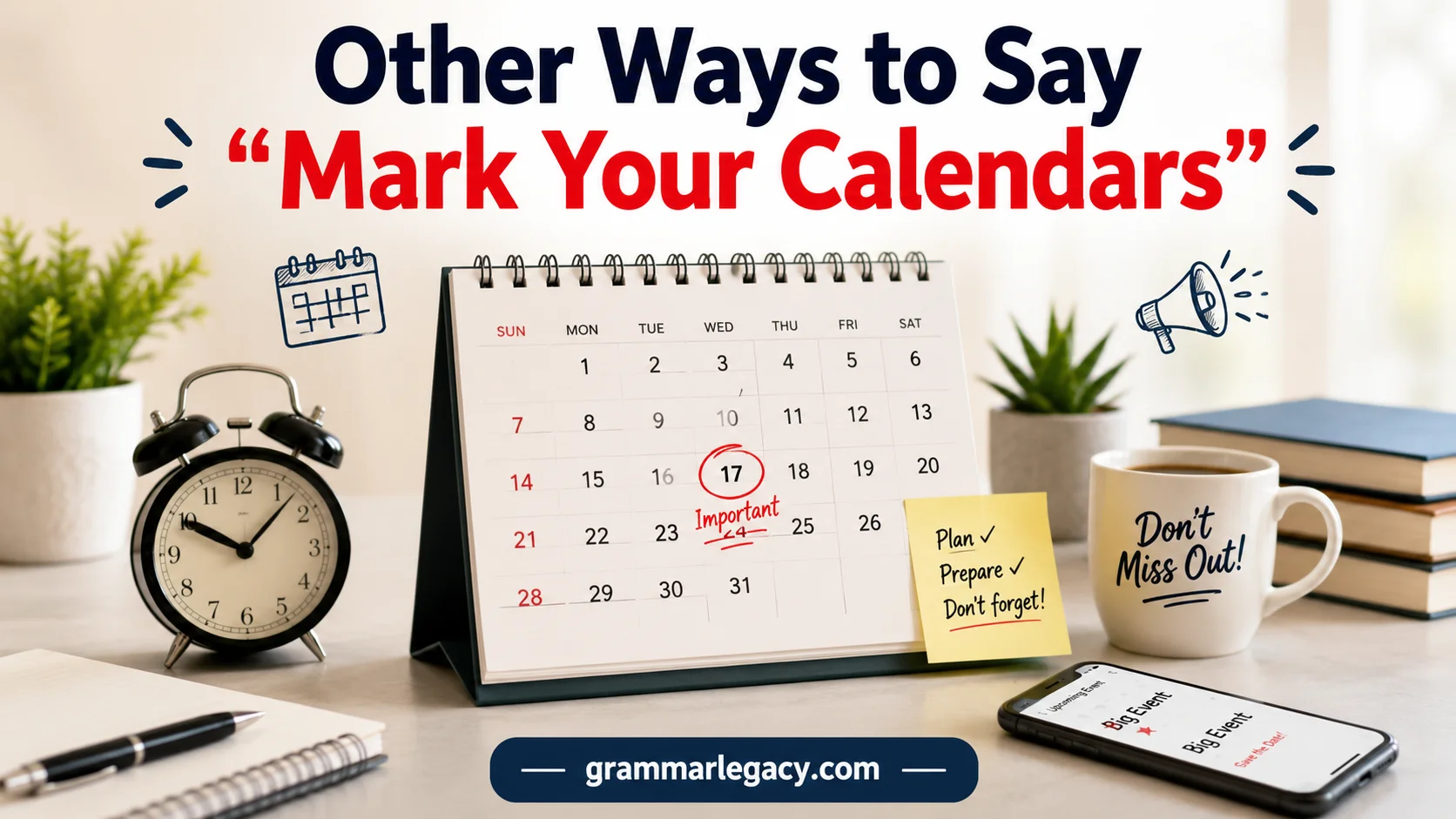 Other Ways to Say “Mark Your Calendars”