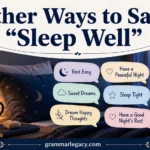 Other Ways to Say “Sleep Well”