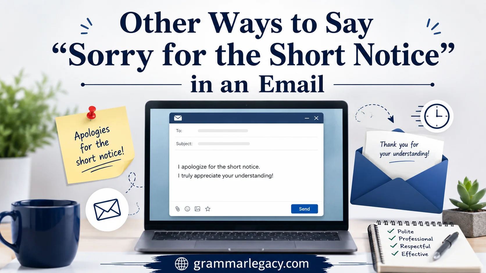 Other Ways to Say “Sorry for the Short Notice” in an Email