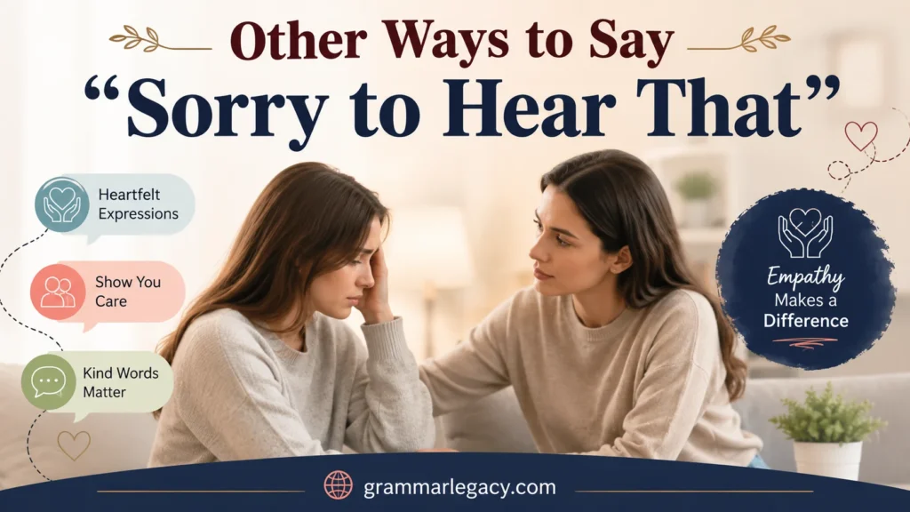 Other Ways to Say “Sorry to Hear That”