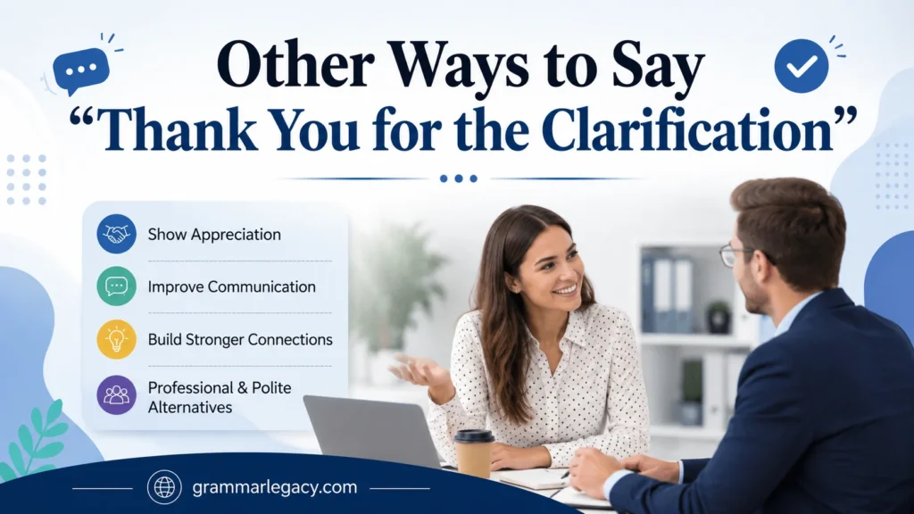 Other Ways to Say “Thank You for the Clarification”