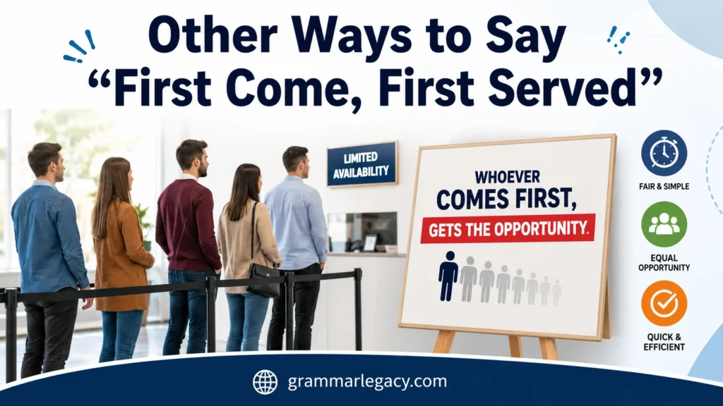 Other Ways to Say “First Come, First Served”