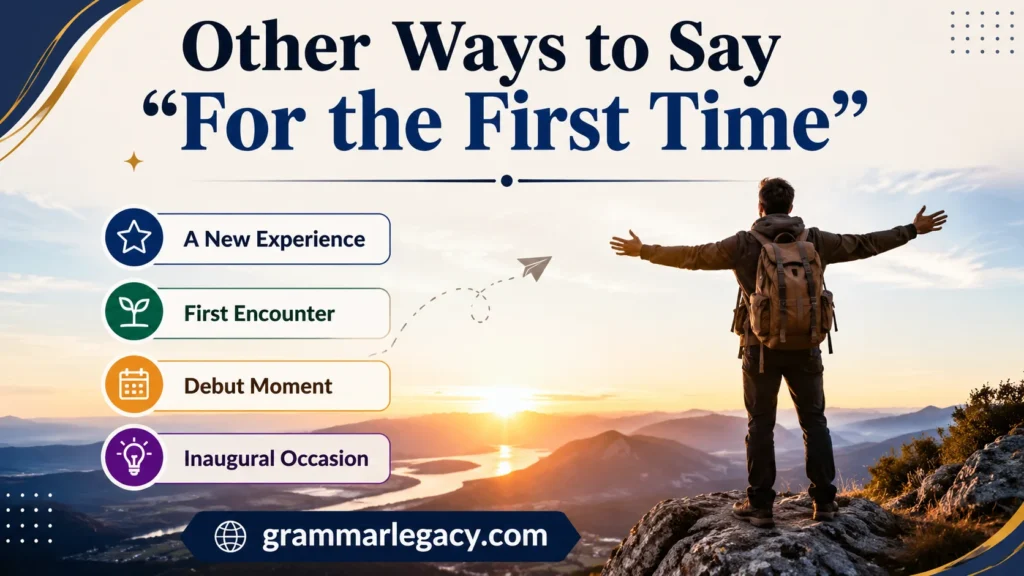 Other Ways to Say “For the First Time”