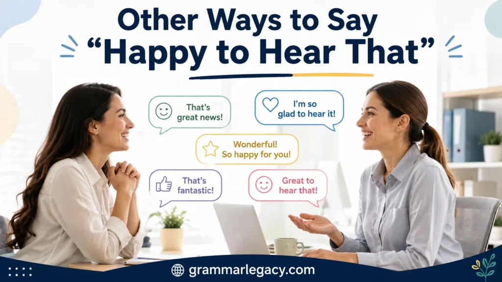 Other Ways to Say “Happy to Hear That”