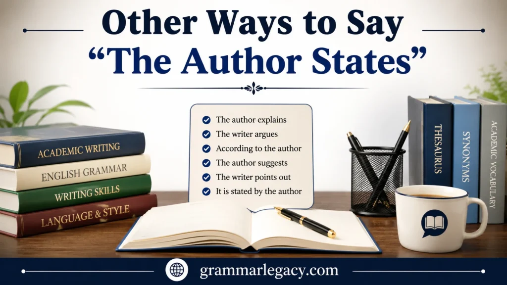 Other Ways to Say "The Author States"