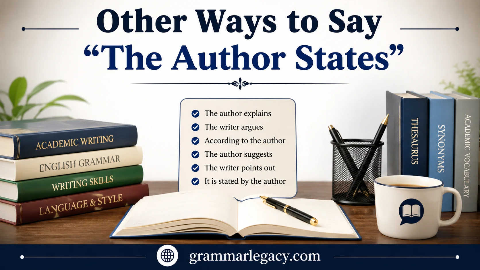 Other Ways to Say "The Author States"